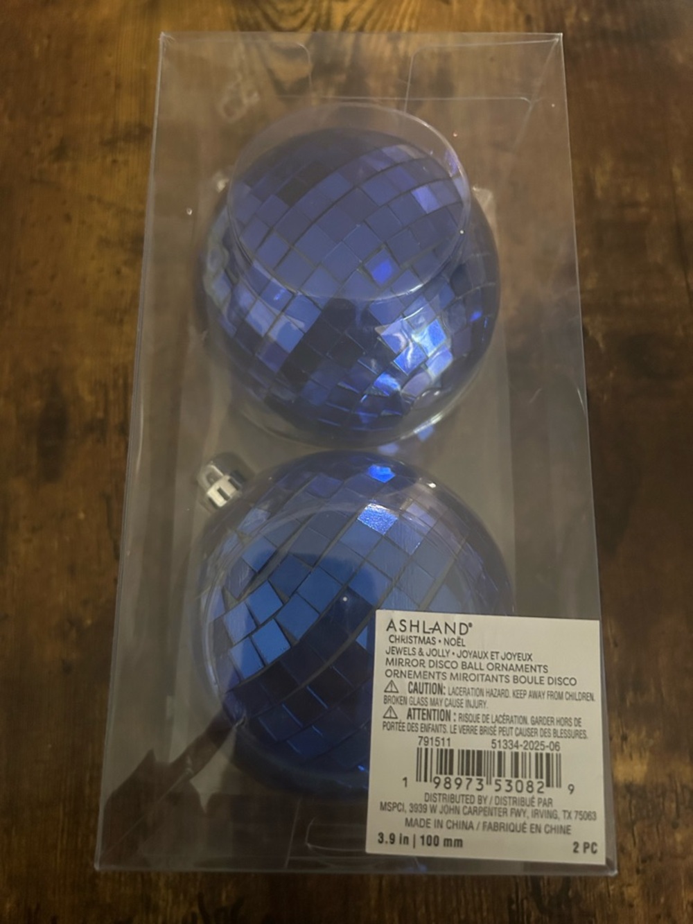 Ashland Metallic Blue Mirror Disco Ball Ornaments - 2 Pack